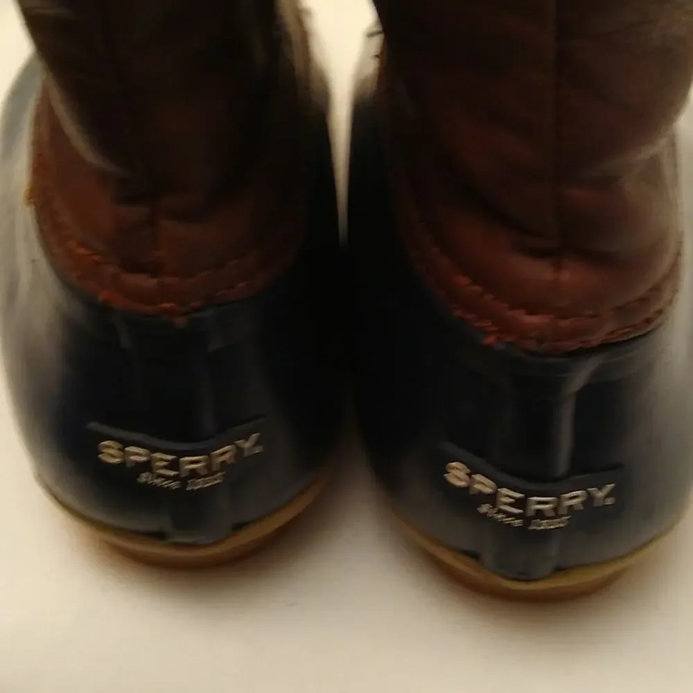 Sperry Topsiders Rainboot Girls Size 6 Blue And Brown...